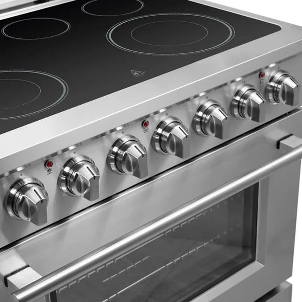 FORNO 2-Piece Appliance Package - 36-Inch Electric Range and 30-Inch French Door Refrigerator in Stainless Steel FBDL-013-10CAUS