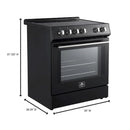 FORNO 2-Piece Appliance Package - 30-Inch Slide-In Induction Range and 36-Inch French Door Refrigerator in Black with Antique Brass Handle FBDL-014-13CAUS