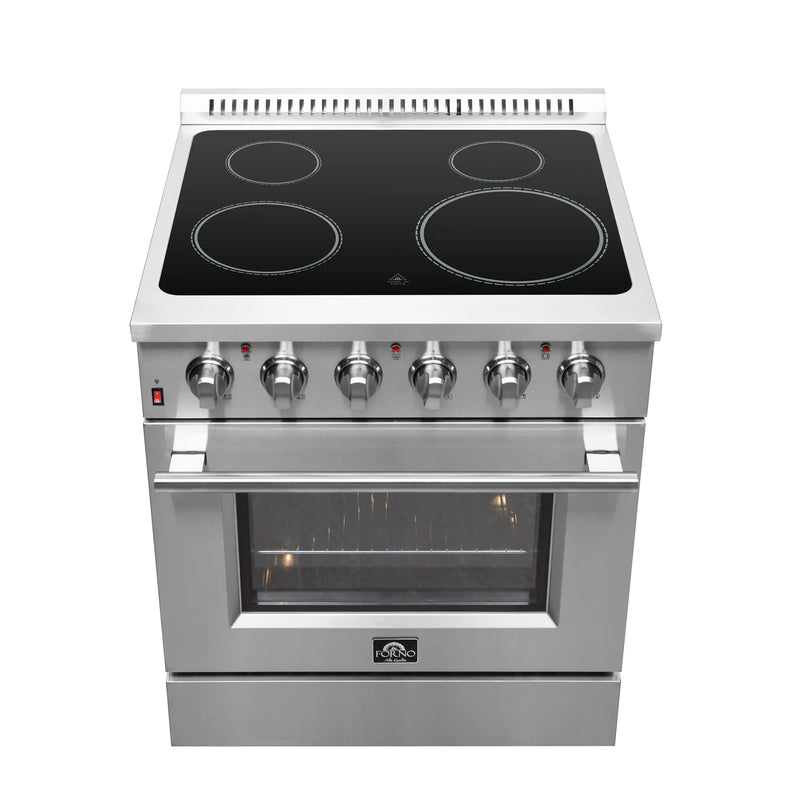 Forno 2-Piece Appliance Package - 30-Inch Electric Range and Wall Mount Range Hood with Backsplash in Stainless Steel