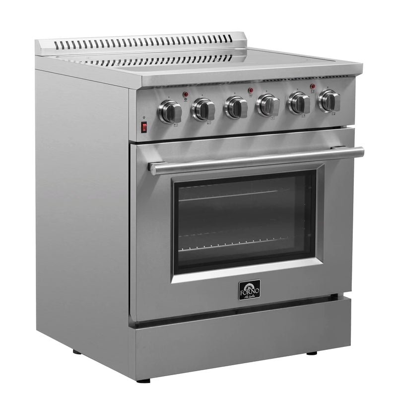 Forno 2-Piece Appliance Package - 30-Inch Electric Range and Wall Mount Range Hood with Backsplash in Stainless Steel