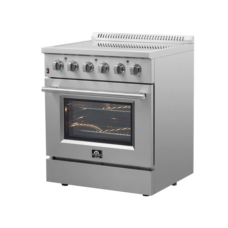 Forno 3-Piece Appliance Package - 30-Inch Electric Range, French Door Refrigerator, and Dishwasher in Stainless Steel