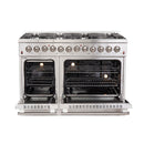 Forno Appliance Package - 48" Dual Fuel Range, Wall Mount Range Hood and 60" Refrigerator with Modern Grill Trim, FBDL-017-04CAUS