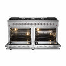 Forno Galiano 60-Inch Dual Fuel Range with 240v Electric Oven - 10 Burners in Stainless Steel (FFSGS6156-60)
