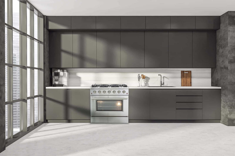 Forno Galiano 36-Inch  Gas Range with 6 Burners and Gas Convection Oven (FFSGS6244-36)