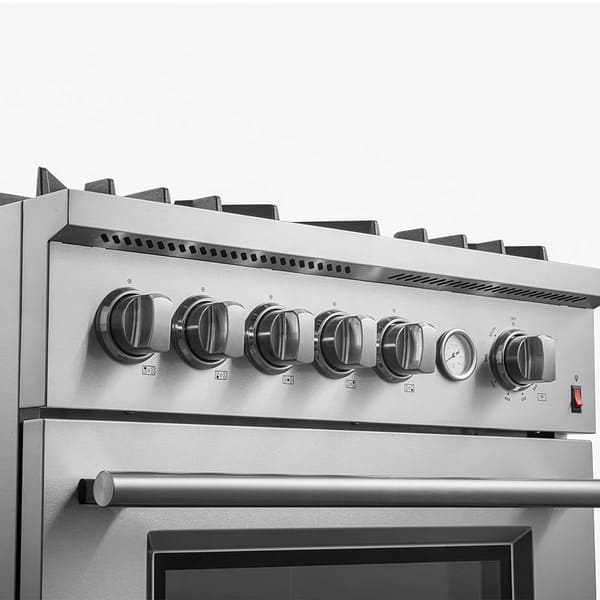 FORNO 2-Piece Appliance Package- 30-Inch Gas Range and 36-Inch French Door Refrigerator in Stainless Steel FBDL-020-02-US