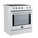 FORNO 2-Piece Appliance Package - 30-Inch Slide-In Induction Range and 36-Inch French Door Refrigerator in White with Stainless Steel Handle FBDL-014-08CAUS
