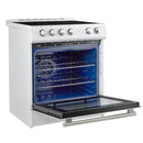 FORNO 2-Piece Appliance Package - 30-Inch Slide-In Induction Range and 36-Inch French Door Refrigerator in White with Stainless Steel Handle FBDL-014-08CAUS