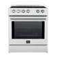 FORNO 2-Piece Appliance Package - 30-Inch Slide-In Induction Range and 36-Inch French Door Refrigerator in White with Stainless Steel Handle FBDL-014-08CAUS