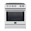 FORNO 2-Piece Appliance Package - 30-Inch Slide-In Induction Range and 36-Inch French Door Refrigerator in White with Stainless Steel Handle FBDL-014-08CAUS