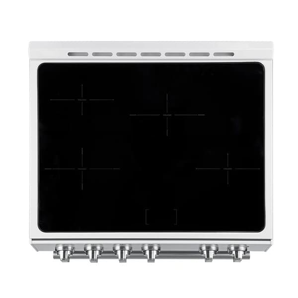 FORNO 2-Piece Appliance Package - 30-Inch Slide-In Induction Range and 36-Inch French Door Refrigerator in White with Stainless Steel Handle FBDL-014-08CAUS