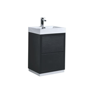 KubeBath Bliss 30 in. Free Standing Modern Bathroom Vanity - Black, FMB30-BK