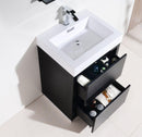 KubeBath Bliss 24 in. Free Standing Modern Bathroom Vanity - Black, FMB24-BK