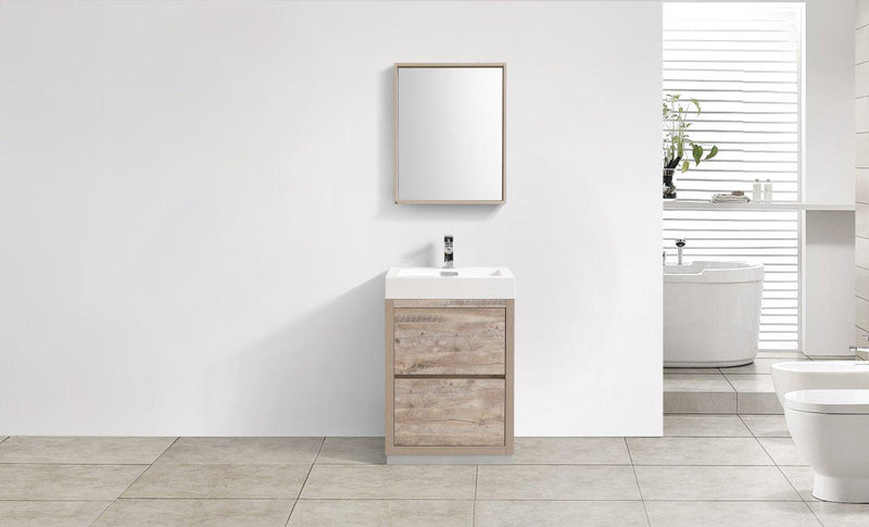 KubeBath Bliss 24 in. Free Standing Modern Bathroom Vanity - Nature Wood, FMB24-NW