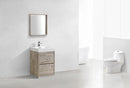 KubeBath Bliss 30 in. Free Standing Modern Bathroom Vanity - Nature Wood, FMB30-NW