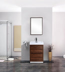 KubeBath Bliss 24 in. Free Standing Modern Bathroom Vanity - Walnut, FMB24-WNT