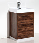 KubeBath Bliss 30 in. Free Standing Modern Bathroom Vanity - Walnut, FMB30-WNT