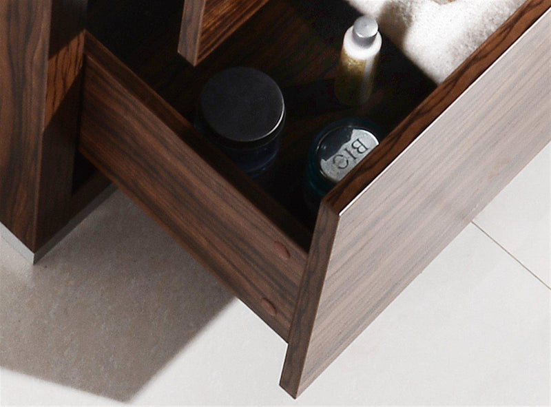 KubeBath Bliss 24 in. Free Standing Modern Bathroom Vanity - Walnut, FMB24-WNT