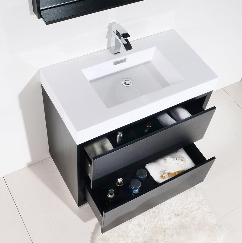 KubeBath Bliss 36 in. Free Standing Modern Bathroom Vanity - Black, FMB36-BK
