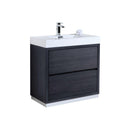 KubeBath Bliss 36 in. Free Standing Modern Bathroom Vanity - Gray Oak, FMB36-GO