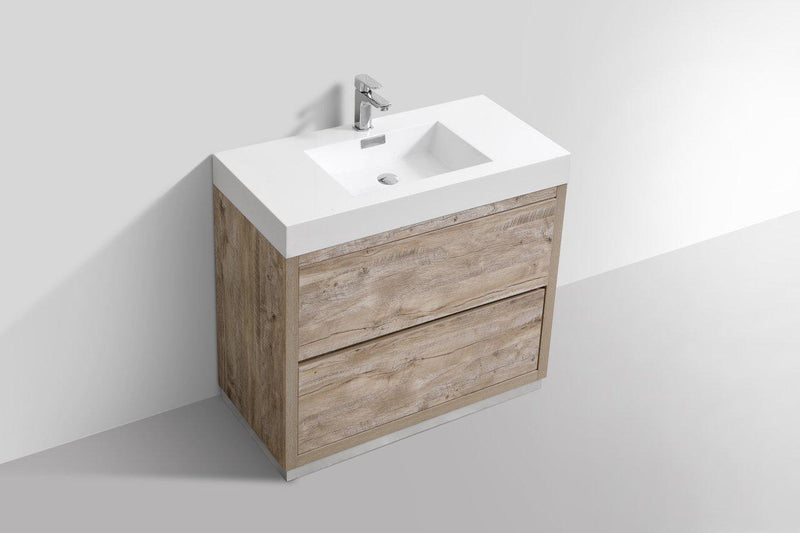 KubeBath Bliss 36 in. Free Standing Modern Bathroom Vanity - Nature Wood, FMB36-NW