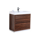 KubeBath Bliss 36 in. Free Standing Modern Bathroom Vanity - Walnut, FMB36-WNT