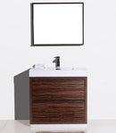 KubeBath Bliss 36 in. Free Standing Modern Bathroom Vanity - Walnut, FMB36-WNT