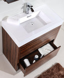 KubeBath Bliss 36 in. Free Standing Modern Bathroom Vanity - Walnut, FMB36-WNT