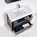 KubeBath Bliss 40 in. Free Standing Modern Bathroom Vanity - Black, FMB40-BK