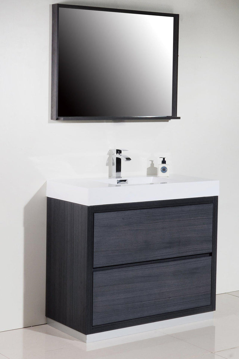 KubeBath Bliss 40 in. Free Standing Modern Bathroom Vanity - Gray Oak, FMB40-GO