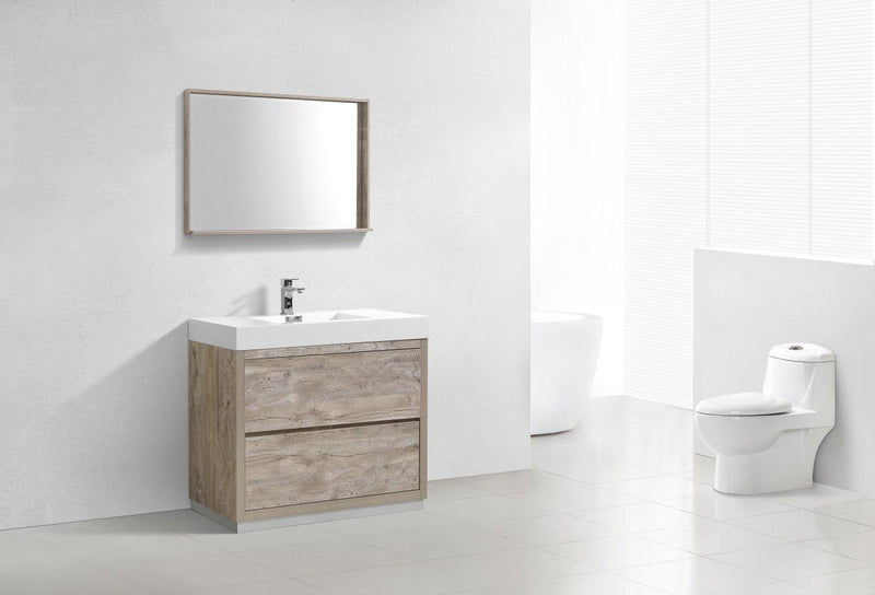 KubeBath Bliss 40 in. Free Standing Modern Bathroom Vanity - Nature Wood, FMB40-NW