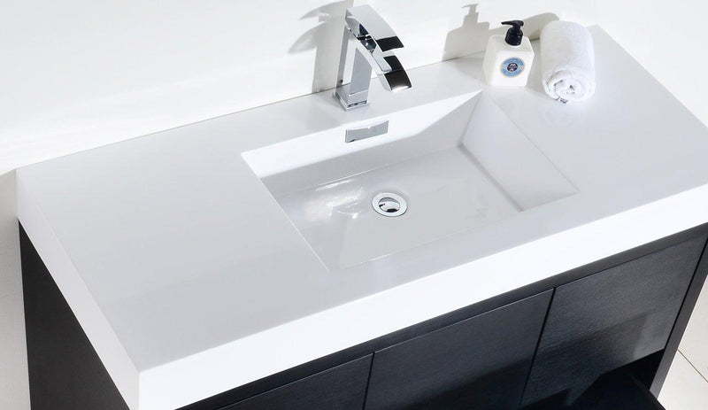 KubeBath Bliss 48 in. Free Standing Modern Bathroom Vanity - Black, FMB48-BK
