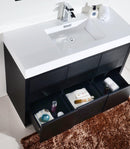 KubeBath Bliss 48 in. Free Standing Modern Bathroom Vanity - Black, FMB48-BK
