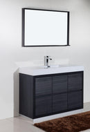 KubeBath Bliss 48 in. Free Standing Modern Bathroom Vanity - Gray Oak, FMB48-GO