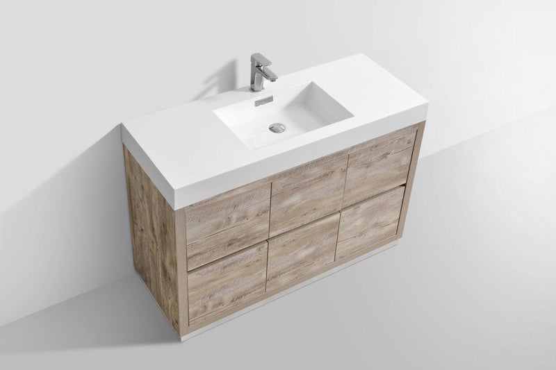 KubeBath Bliss 48 in. Free Standing Modern Bathroom Vanity - Nature Wood, FMB48-NW