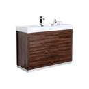 KubeBath Bliss 48 in. Free Standing Modern Bathroom Vanity - Walnut, FMB48-WNT