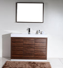KubeBath Bliss 48 in. Free Standing Modern Bathroom Vanity - Walnut, FMB48-WNT