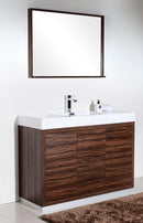 KubeBath Bliss 48 in. Free Standing Modern Bathroom Vanity - Walnut, FMB48-WNT
