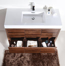 KubeBath Bliss 48 in. Free Standing Modern Bathroom Vanity - Walnut, FMB48-WNT
