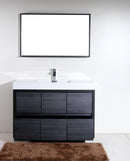 KubeBath Bliss 60 in. Single Sink Free Standing Modern Bathroom Vanity - Gray Oak, FMB60S-GO