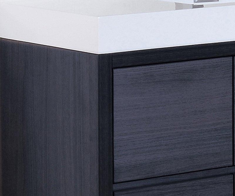 KubeBath Bliss 60 in. Single Sink Free Standing Modern Bathroom Vanity - Gray Oak, FMB60S-GO