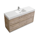 KubeBath Bliss 60 in. Single Sink Free Standing Modern Bathroom Vanity - Nature Wood, FMB60S-NW