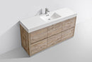 KubeBath Bliss 60 in. Single Sink Free Standing Modern Bathroom Vanity - Nature Wood, FMB60S-NW