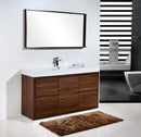 KubeBath Bliss 60 in. Single Sink Free Standing Modern Bathroom Vanity - Walnut, FMB60S-WNT