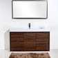 KubeBath Bliss 60 in. Single Sink Free Standing Modern Bathroom Vanity - Walnut, FMB60S-WNT