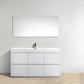 Bliss 60 in. Single Sink Free Standing Modern Bathroom Vanity - High Gloss White