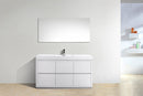 Bliss 60 in. Single Sink Free Standing Modern Bathroom Vanity - High Gloss White