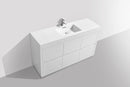 Bliss 60 in. Single Sink Free Standing Modern Bathroom Vanity - High Gloss White