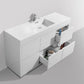 Bliss 60 in. Single Sink Free Standing Modern Bathroom Vanity - High Gloss White