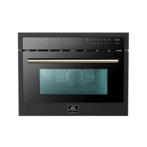 FORNO Oliena Espresso Black 24″ 1750 Watt Compact Oven & 1000 Watt Microwave, 1.6 cu. ft. - FMWDR3093-24BLK