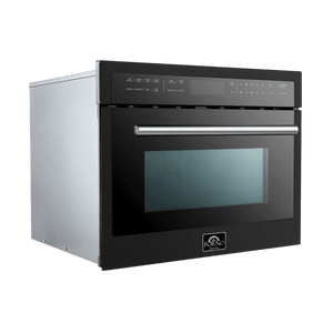 FORNO Oliena Espresso Black 24″ 1750 Watt Compact Oven & 1000 Watt Microwave, 1.6 cu. ft. - FMWDR3093-24BLK